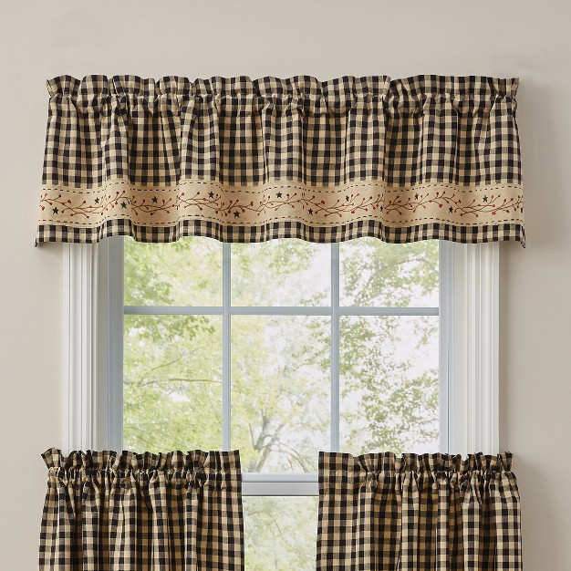 Park Designs Berry Gingham Lined Border Valance