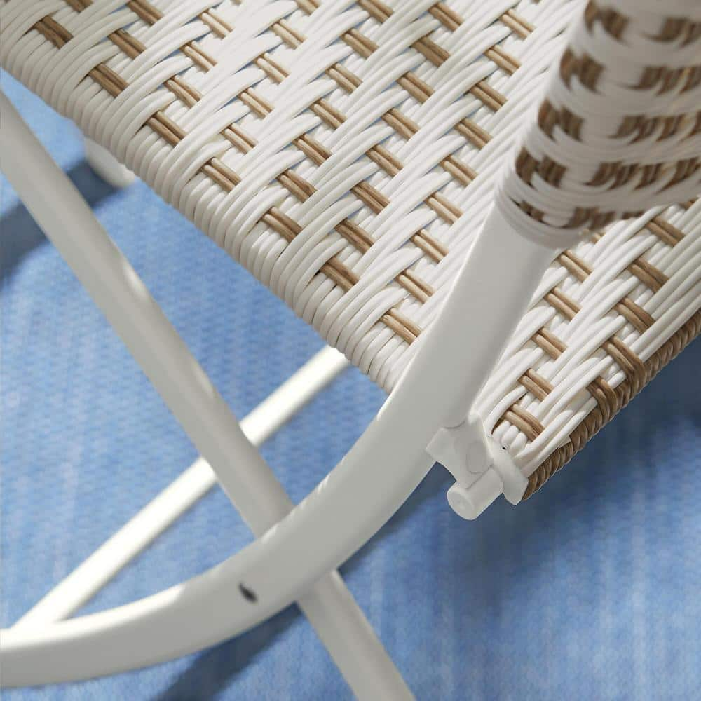 StyleWell Mix and Match Steel Wicker Folding Serena Chevron Outdoor Dining Chair (2-Pack) FDS40059-V-2PK