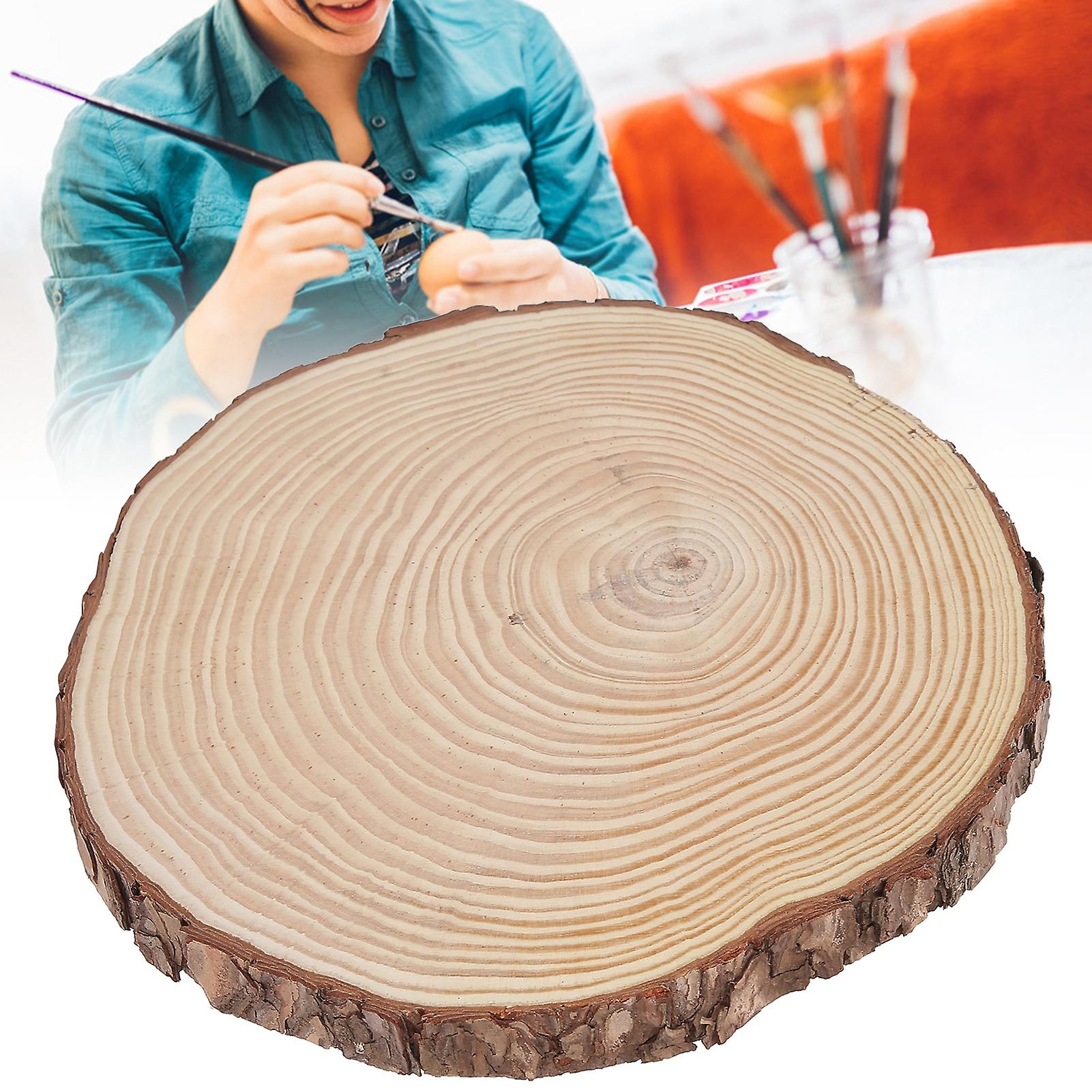 Natural Wood Slices Unfinished Wood Circles Ornaments Irregular Wood Slices With Bark22.5x23cm/8.9x9.1in