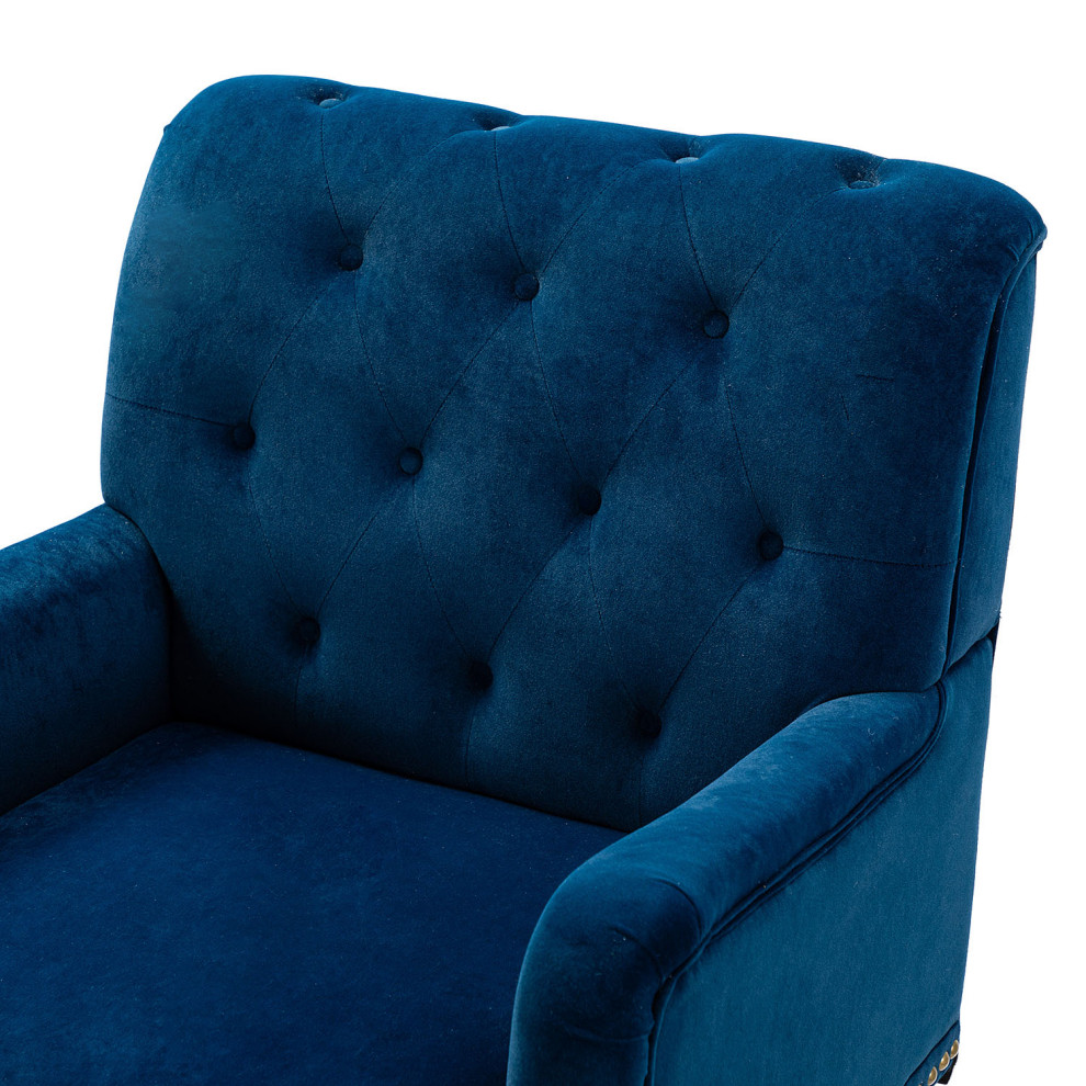 Upholstered Accent Armchair With Nailhead Trim   Traditional   Armchairs And Accent Chairs   by Karat Home  Houzz
