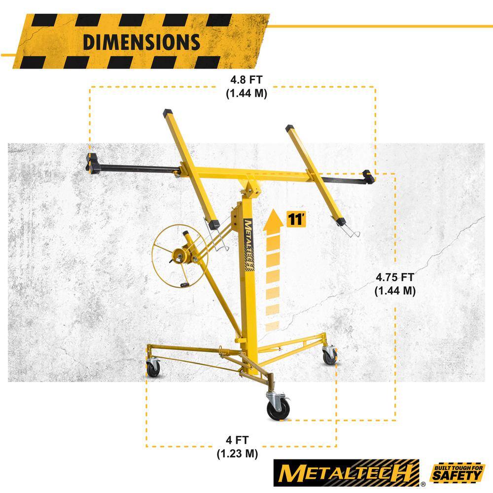 MetalTech 48.4 in. x 57 in. x 58 in. Jobsite Series Drywall Panel Hoist Tool Panel Sheet Carrier for Wall or Ceiling Installation I-IDPL