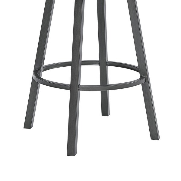 Fargo Modern Swivel Metal and Faux Leather Bar or Counter Stool