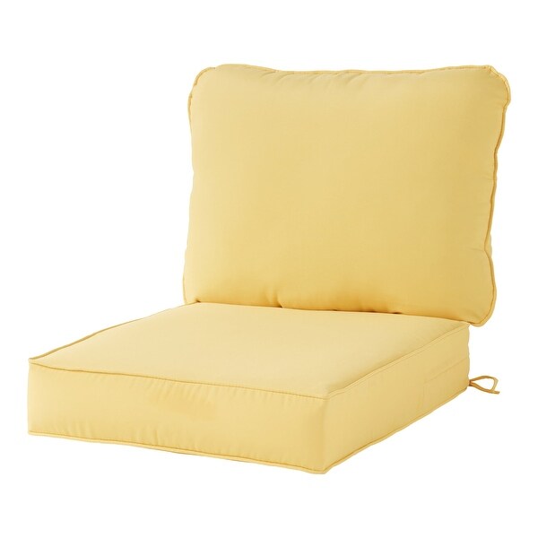 25 x 25 x 5 in Deep Seat Cushion Set， with Back Pillow