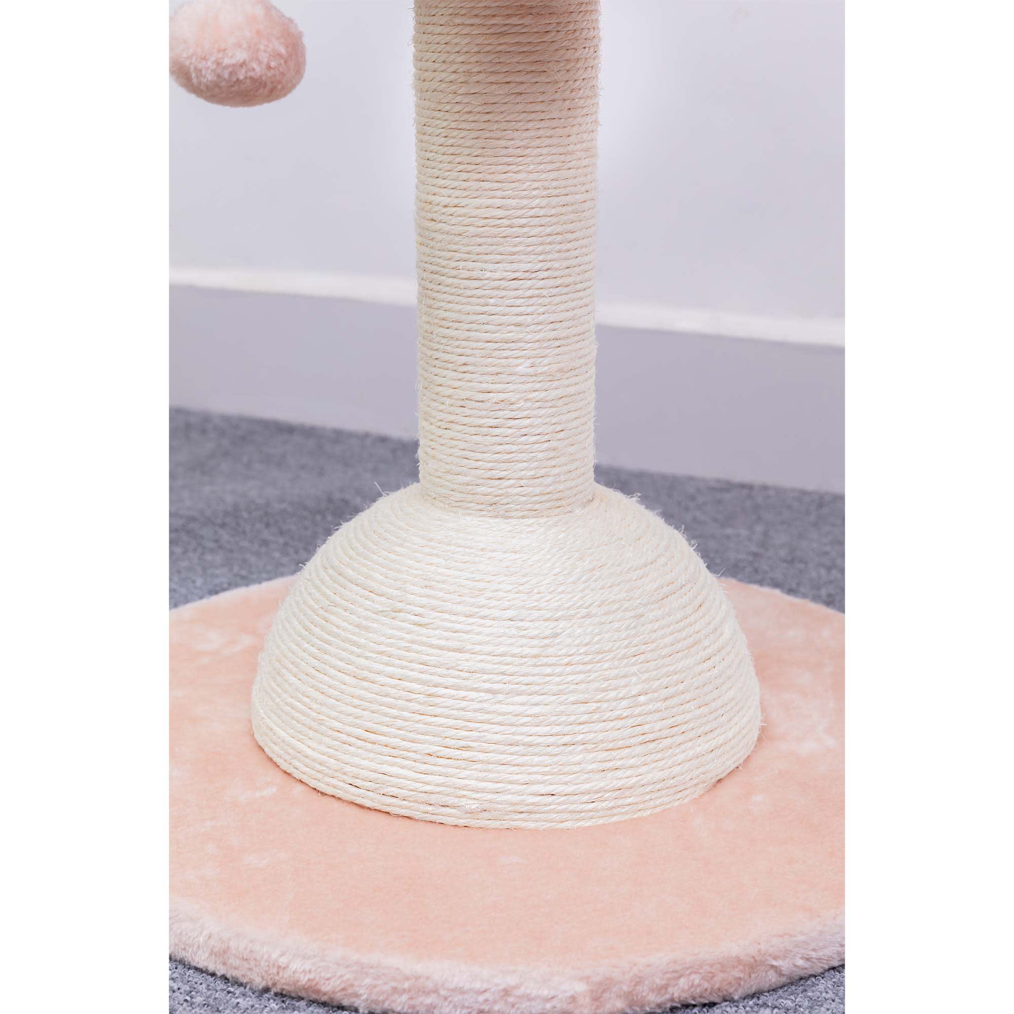 PetPals Group Lookout Eco-Friendly Boho Cat Perch with Natural Sisal Scratching Post， 29