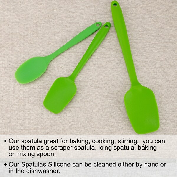 3pcs Silicone Spatula Heat Resistant Rubber Scraper for Cooking Baking - 3 Pcs