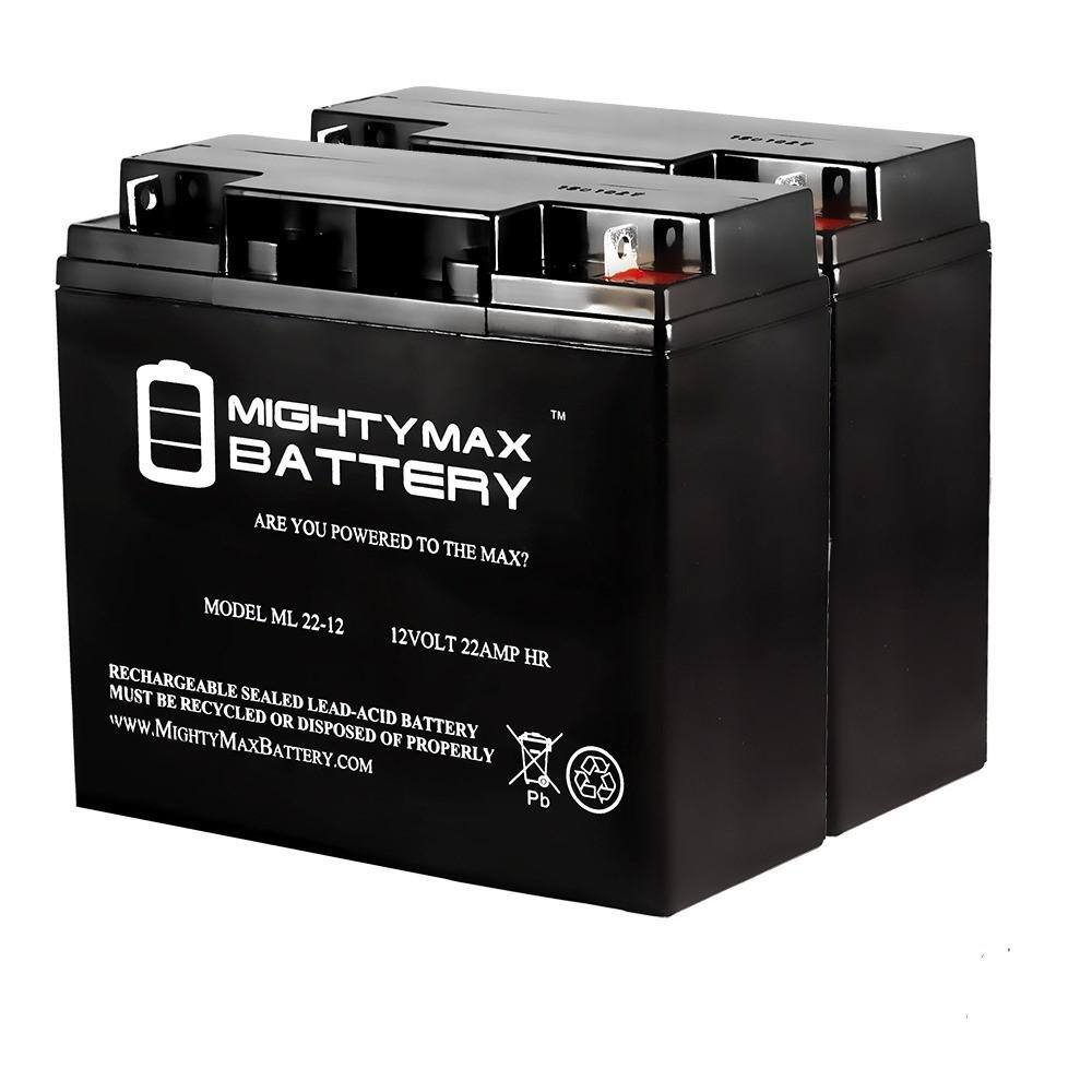 MIGHTY MAX BATTERY 12V 22AH Battery for The Phoenix HD Model PHOENIXHD4 - 2 Pack MAX3498813