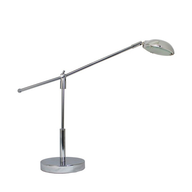 3w Balance Arm Chrome Desk Lamp With Swivel Head Silver includes Led Light Bulb Simple Designs