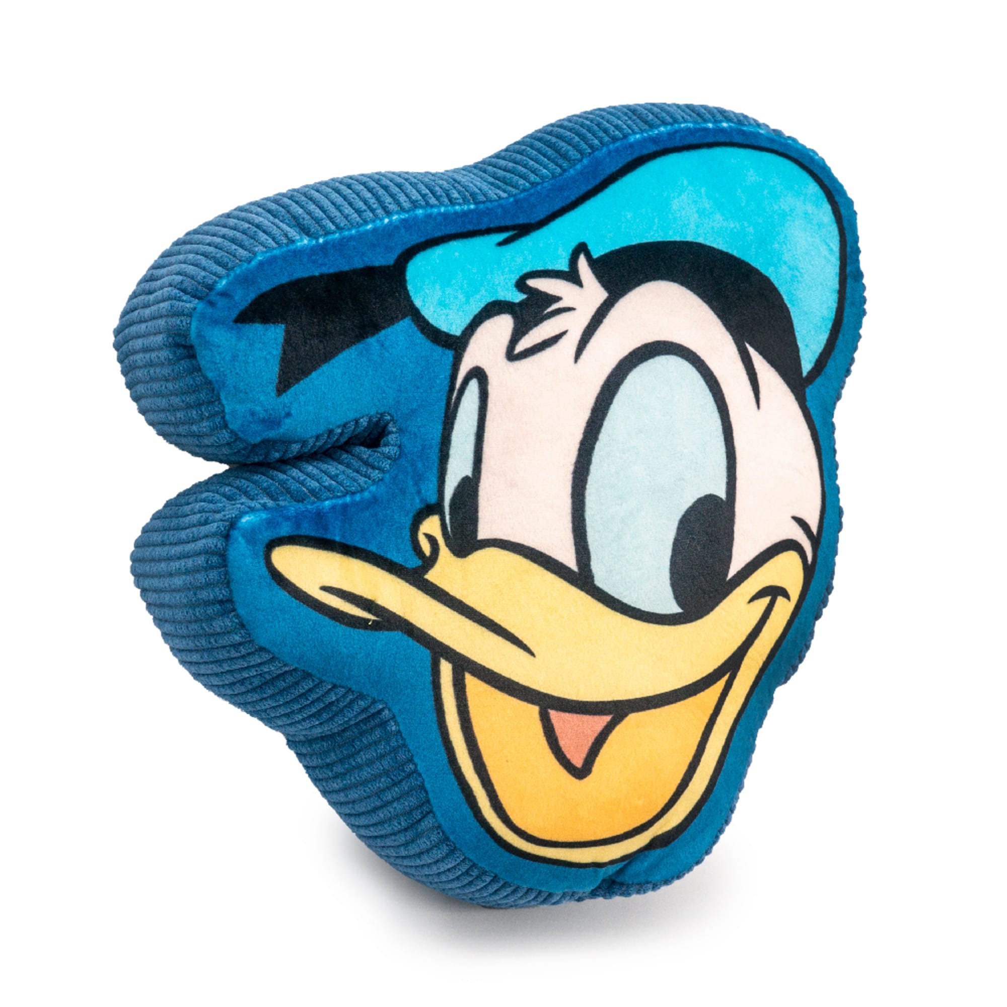 Buckle-Down Blue Disney Donald Duck Smiling Face Plush Squeaker Dog Toy， Medium