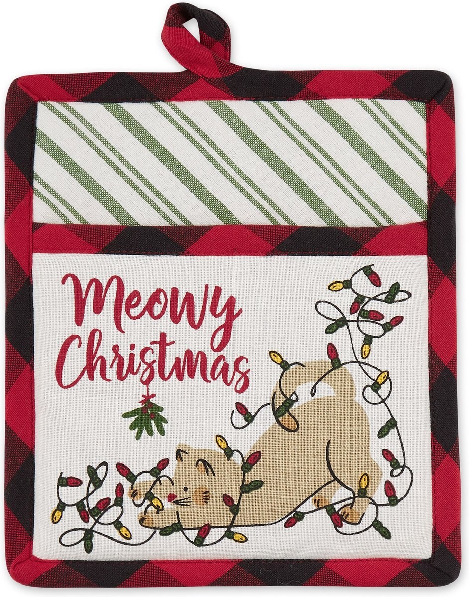 Design Imports Meowy Christmas Potholder Gift Set