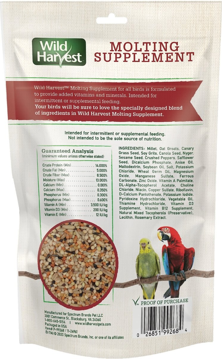 Wild Harvest Molting Bird Supplement， 7.5-oz bag