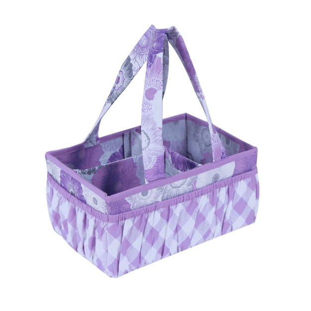 Bacati Watercolor Floral Purple gray Storage Caddy