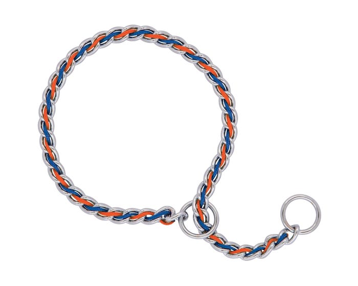 Terrain D.O.G. Laced Chain Slip Collar - Blue/Orange - 3.5 mm x 22 Inch - 07-4112-R3-22