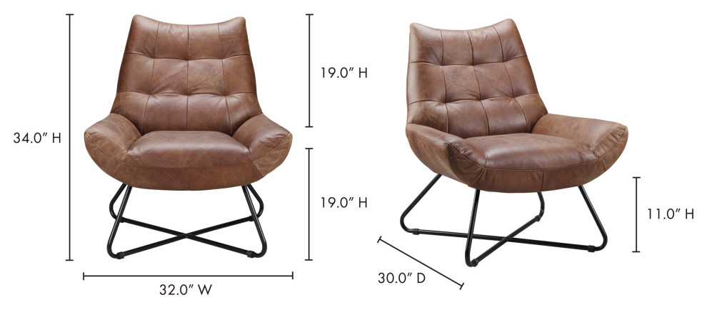 Modern Graduate Lounge Chair Cappuccino   Brown   Industrial   Armchairs And Accent Chairs   by First of a Kind USA Inc  Houzz