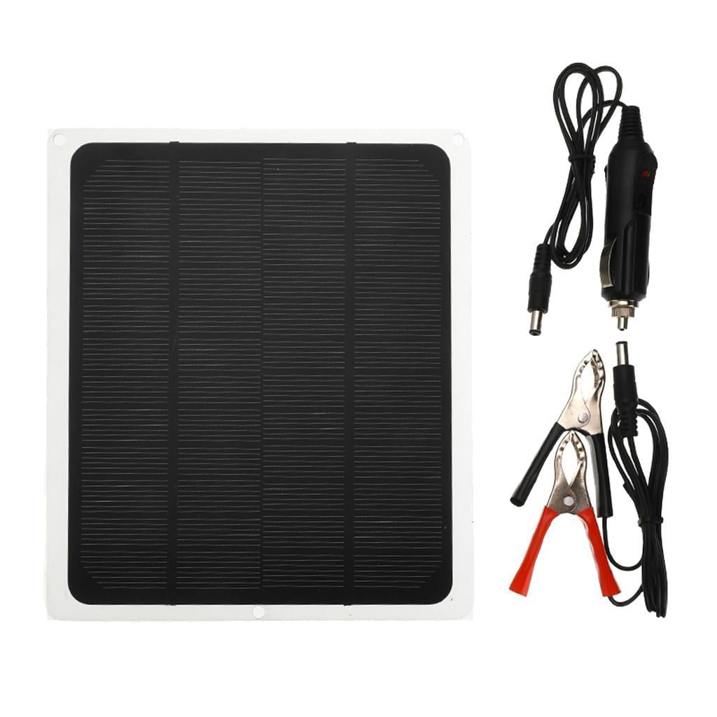 12 20 watt portable solar panel battery charger alligator clip