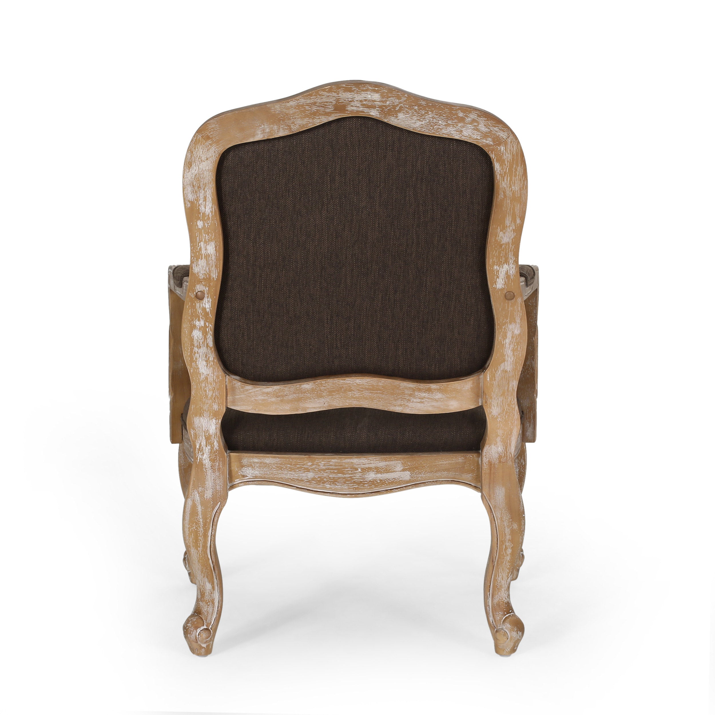 Stene French Country Wood Upholstered Dining Armchair