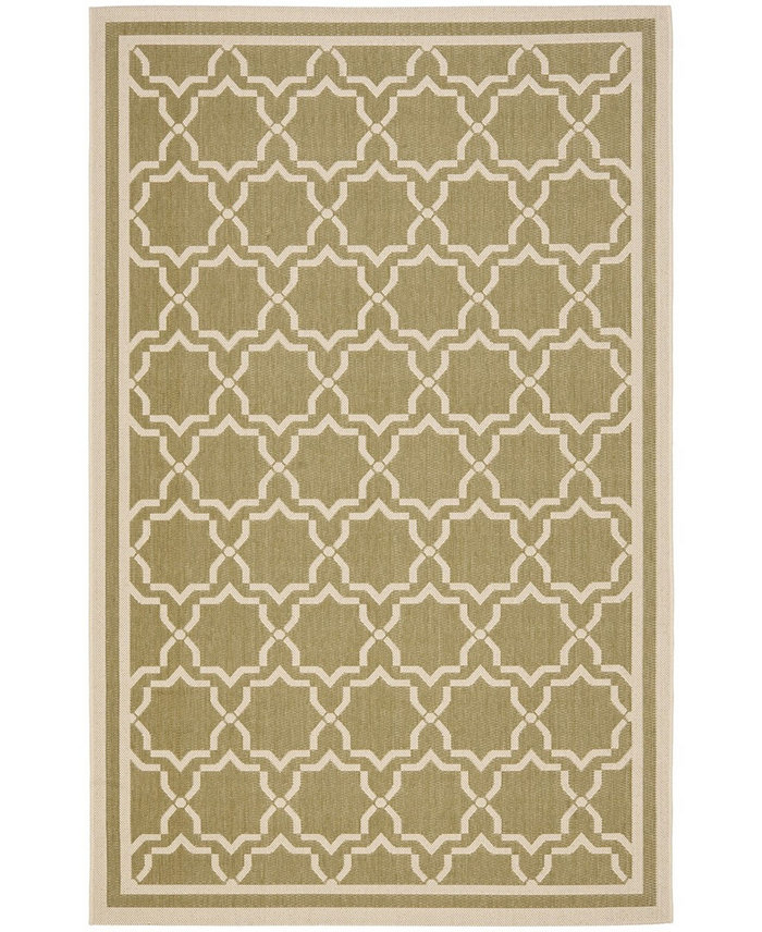 Safavieh Courtyard CY6916 Green and Beige 7'10 x 7'10 Round Outdoor Area Rug