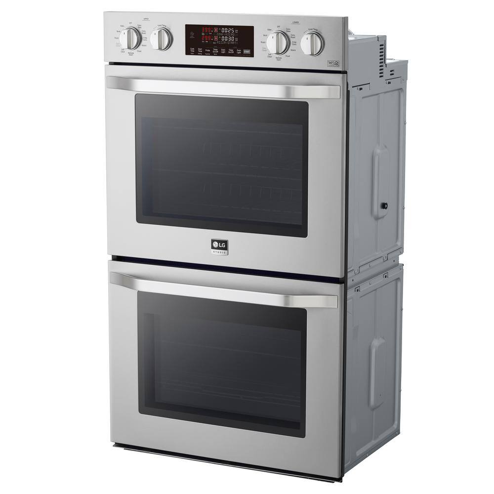 LG STUDIO 30 in. Smart Double Electric Built-In Wall Oven with Self-Cleaning in Stainless Steel LSWD307ST