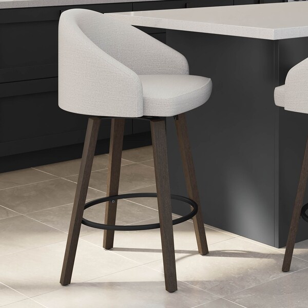 Amisco Foglia Swivel Counter and Bar Stool - Wooden Legs