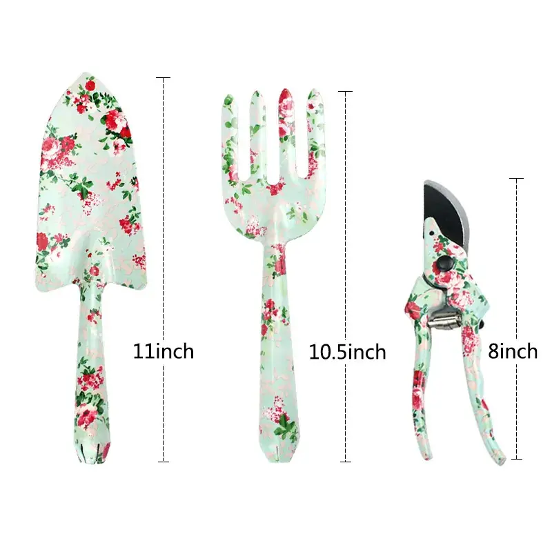 Gardening Three Piece Tool Set Stainless Steel Shovel Rake Gardening Tools Garden Pot Planting Tools Soil Transplant