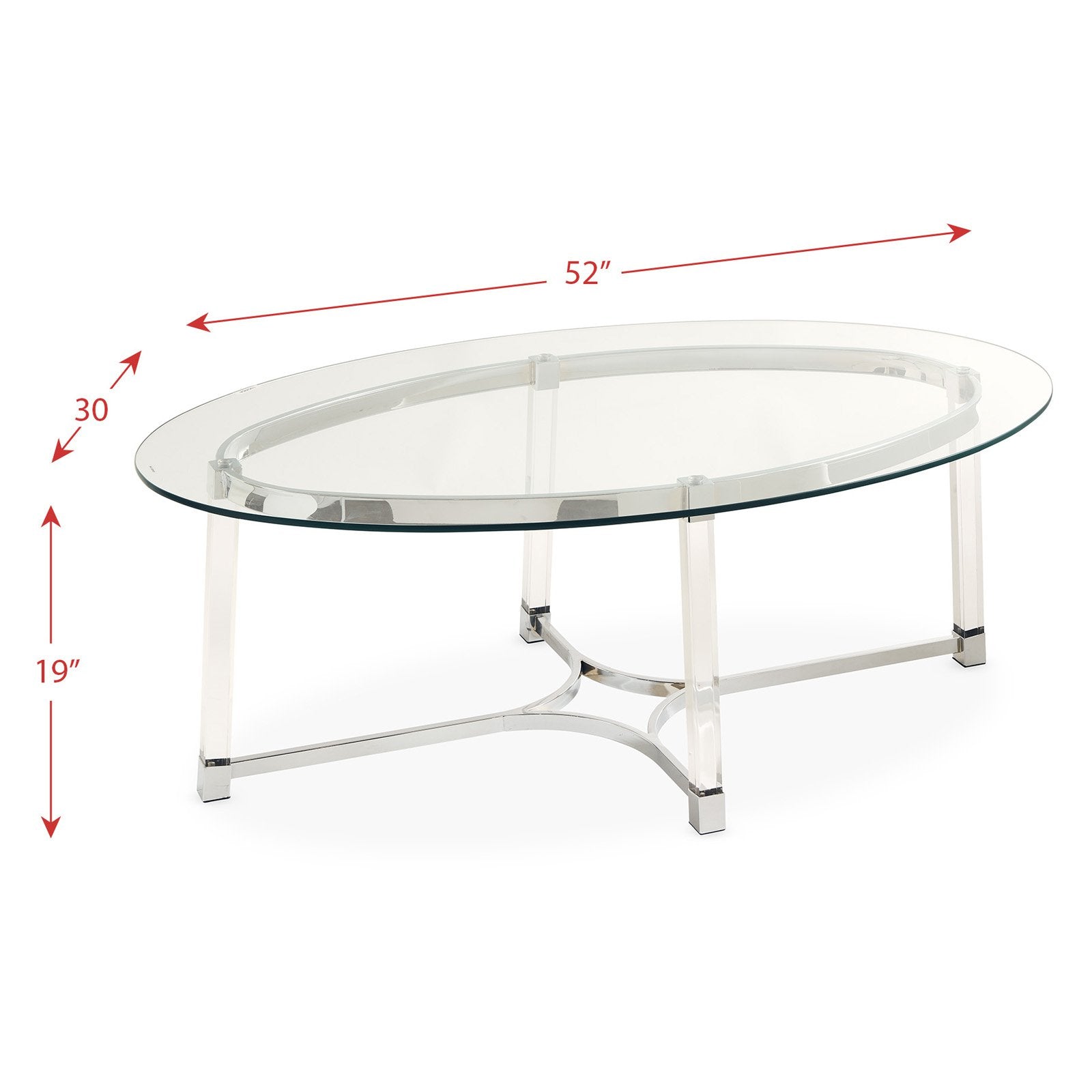 Picket House Furnishings Sophia Oval Glass Topped Coffee Table