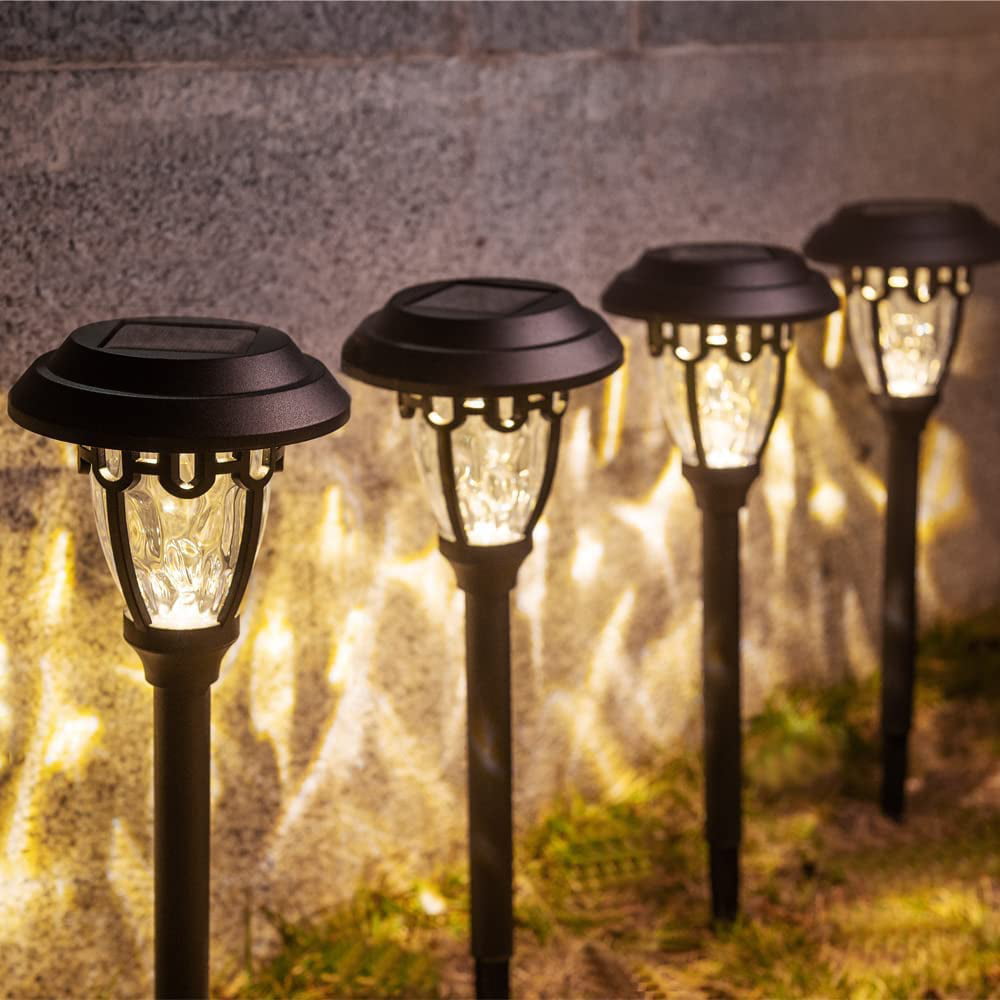 LeiDrail Solar Pathway Lights 8 Pack， Solar Path Lights Outdoor Waterproof Landscape Lighting Decorative for Garden Yard Lawn Walkway (Warm White)…