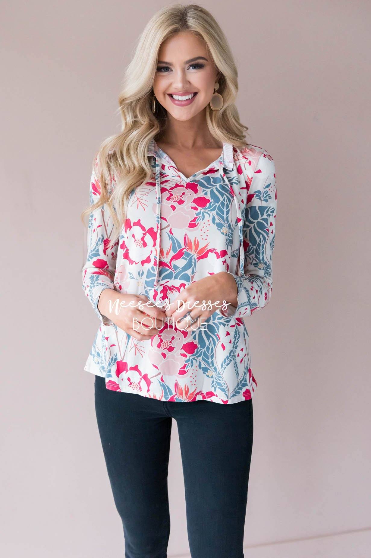 Maybe So Maybe Not Floral Blouse