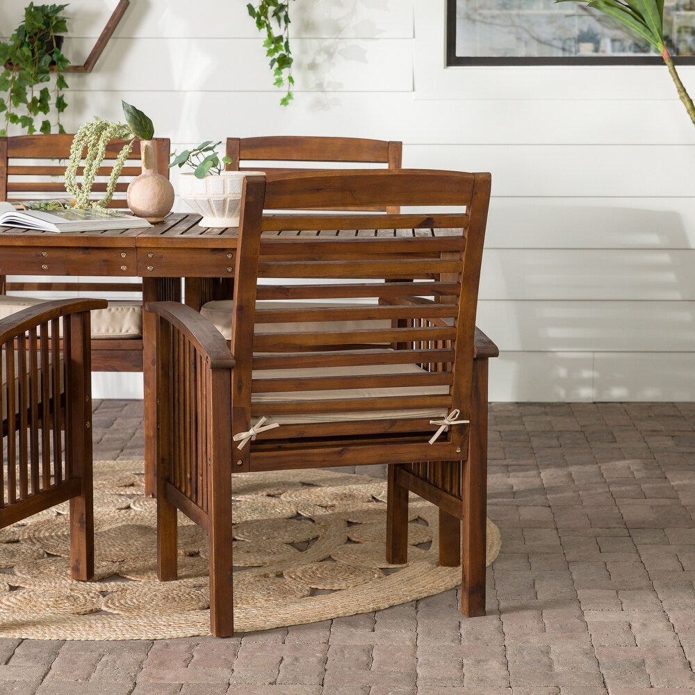 Middlebrook Surfside 5 piece Acacia Wood Outdoor Dining Set   60 x 34 x 30h