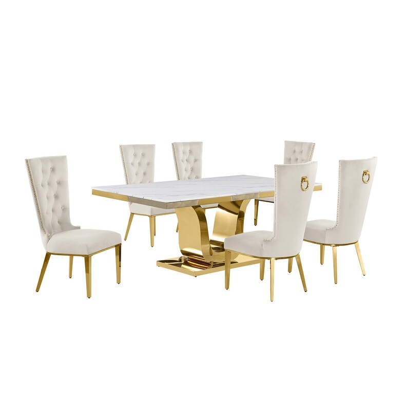 Best Quality Furniture D321 SC334 7 Dining Set with 78\