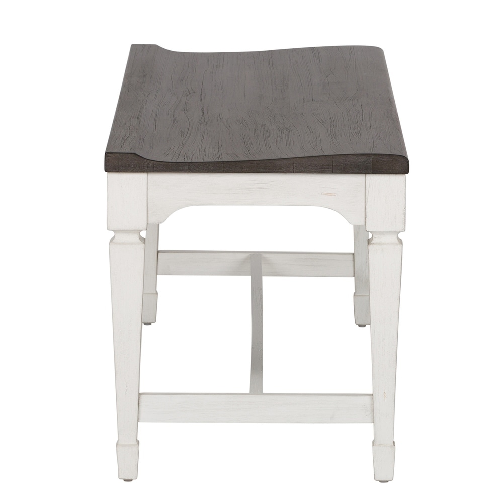 yson Park Wirebrushed White Charcoal Wood Seat Bench