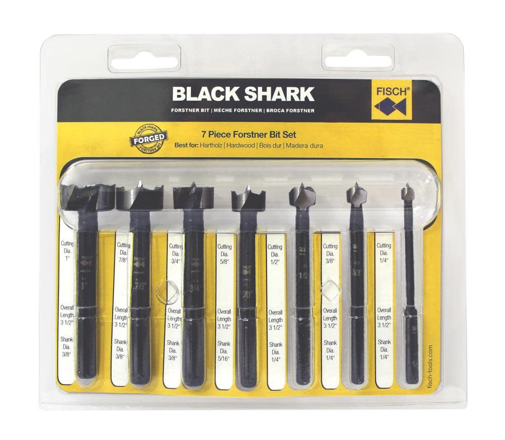 7-Piece Imperial Black Shark Forstner Bit Set In A Blister Pack