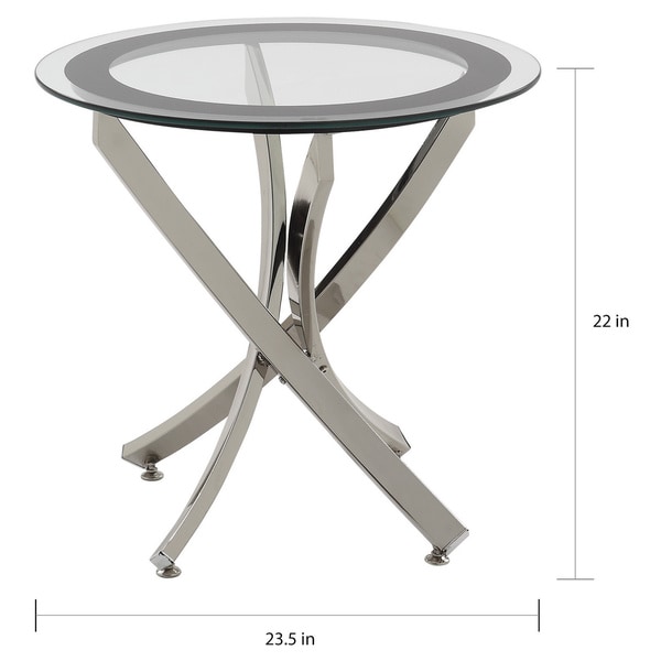 Coaster Furniture Brooke Chrome and Black Glass Top End Table