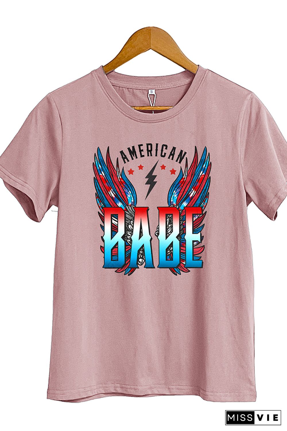 American Babe Retro Wings Short Sleeve Graphic Tee Wholesale