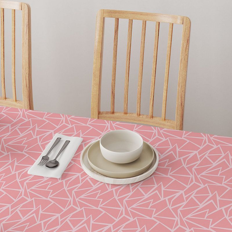 Square Tablecloth， 100% Polyester， 70x70， Geometric Shapes Pink