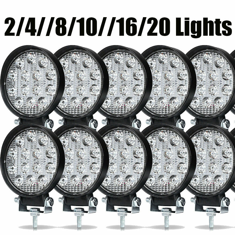 2~20PCS LED Work SPOT Lights For Truck Off Road Tractor ATV Round 84W 4inch USA