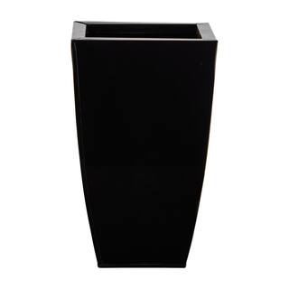 Nearly Natural 13 in. Tapered Square Metal Planter 0818-S1-BK