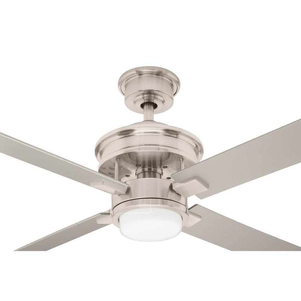 Home Decorators Collection Lincolnshire 60 in. LED Brushed Nickel Ceiling Fan with Light AM676-BN