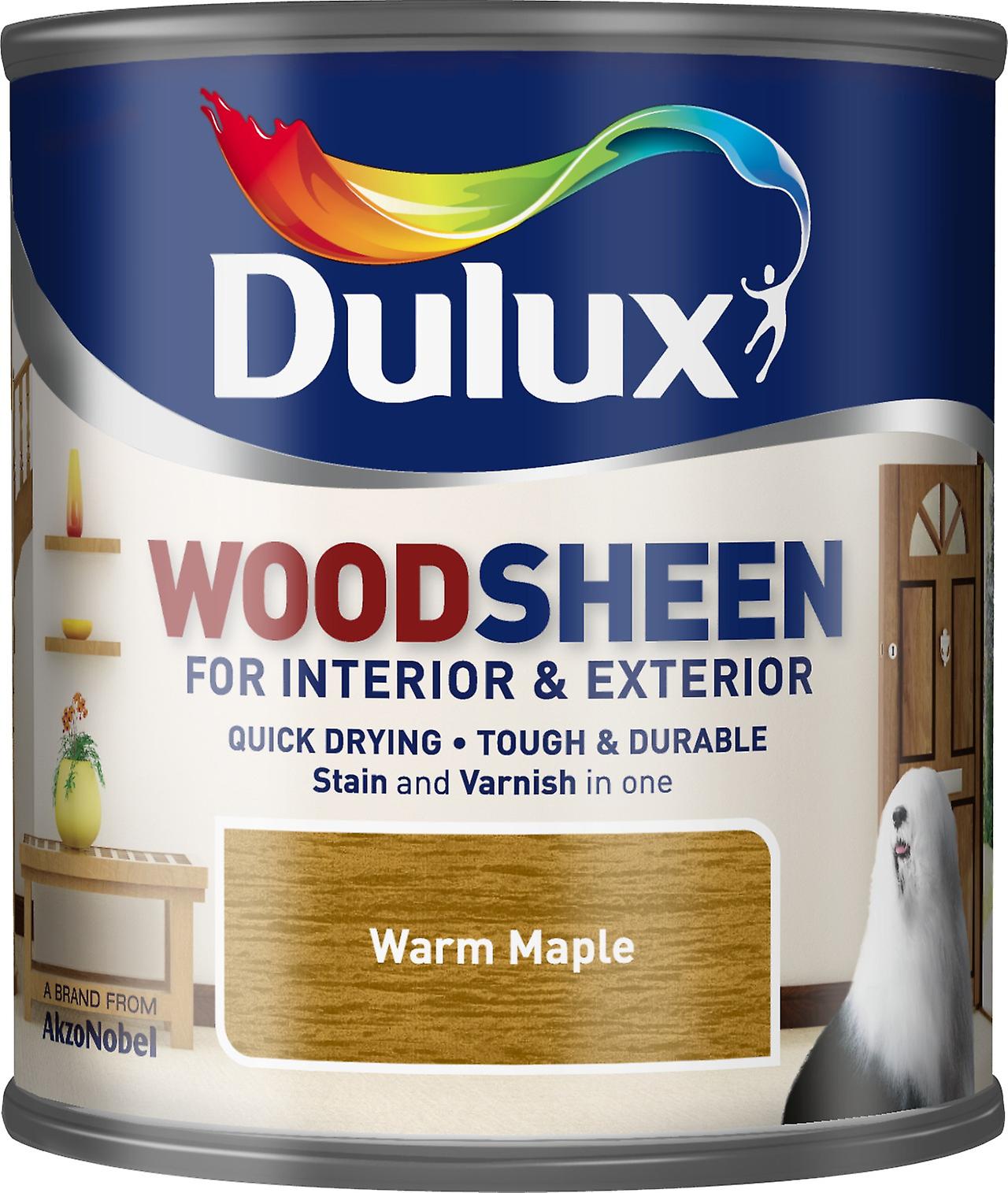 Dulux Woodsheen Stain andamp; Varnish 250ml Warm Maple