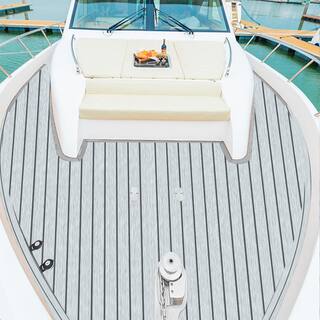 VEVOR Boat Decking Sheet 94.5 in. x 35.4 in. 6 mm Thick Self-Adhesive Non-Skid EVA Foam Faux Teak Decking 240X90EVAHSYMZNDBV0