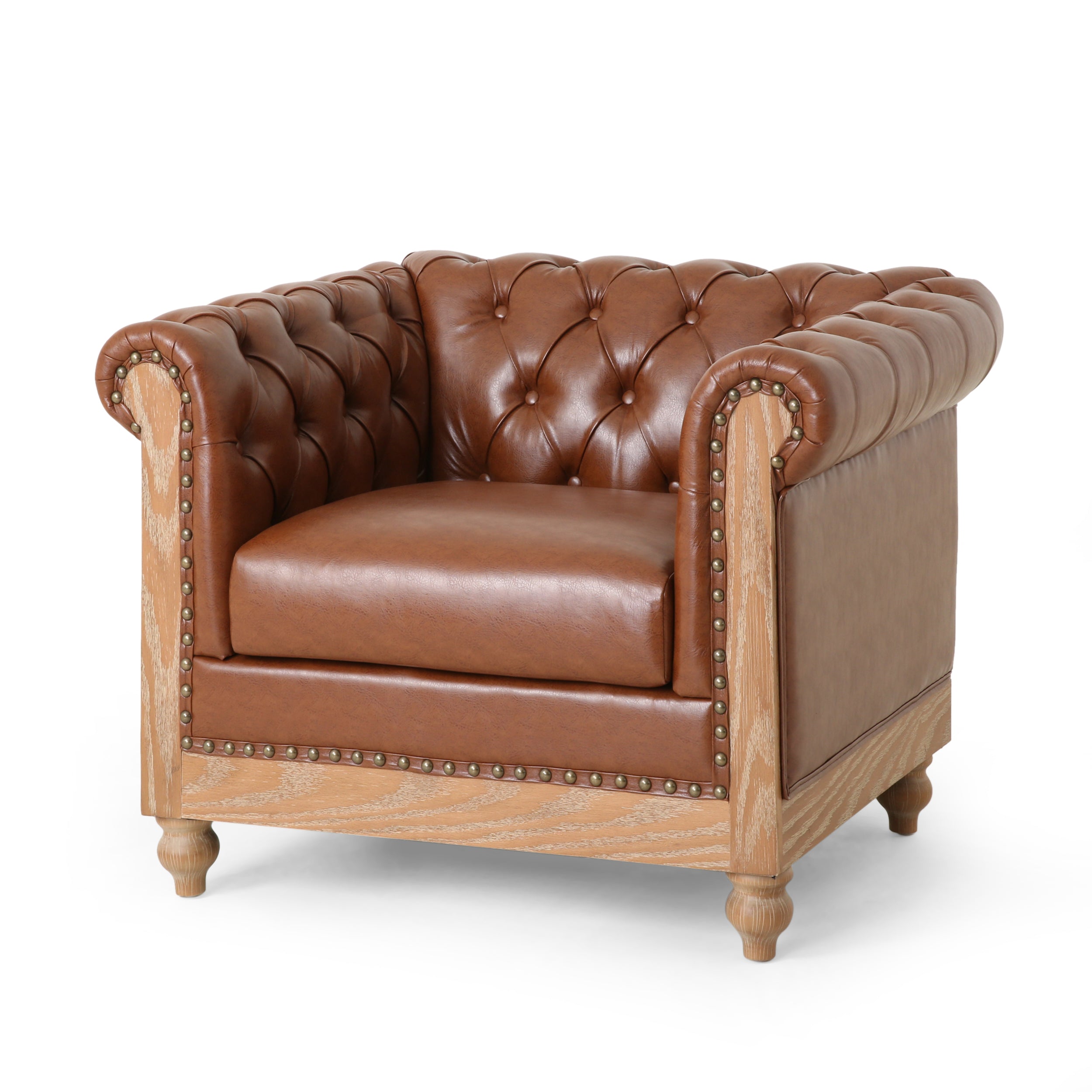 Batavia Chesterfield Tufted Club Chair with Nailhead Trim