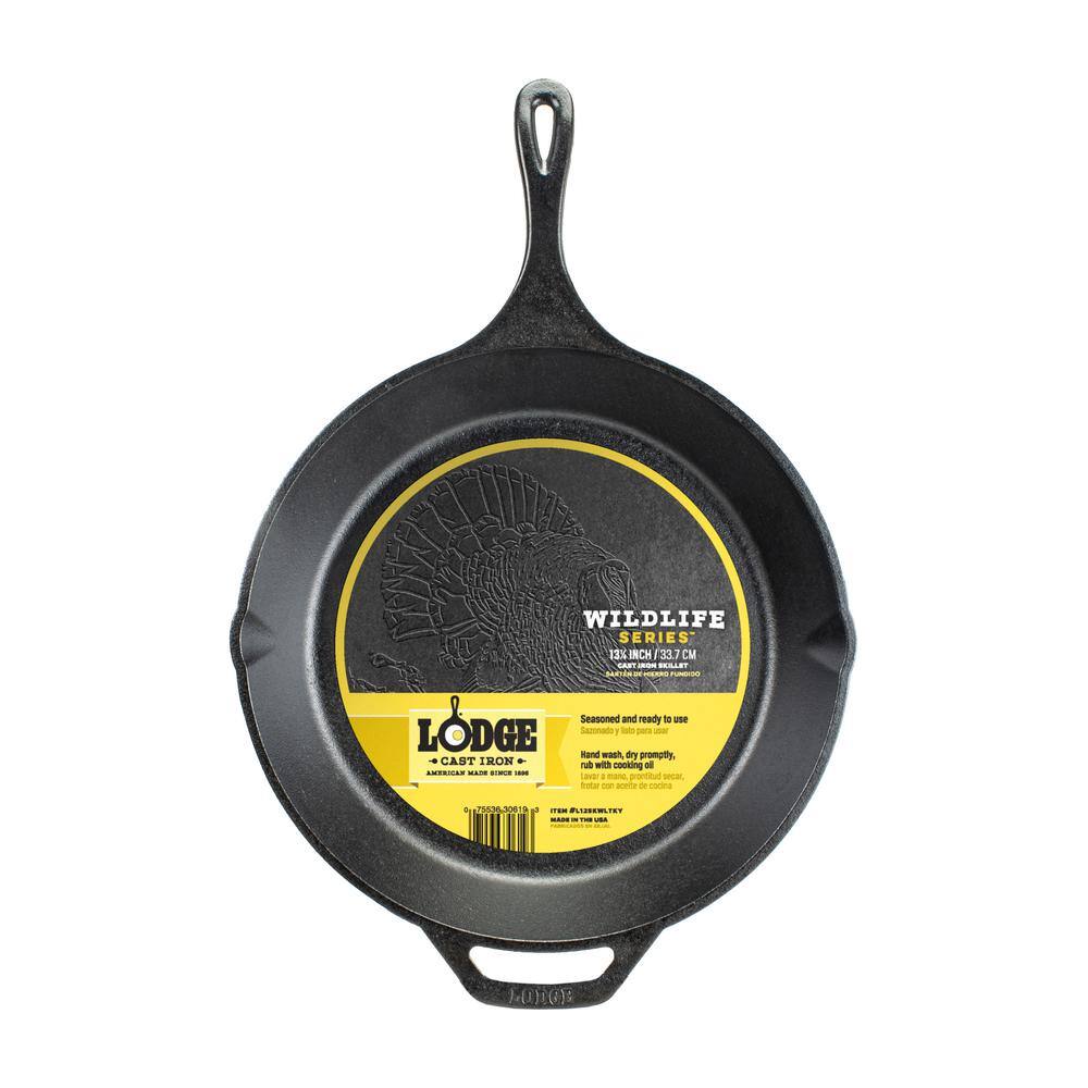 Lodge Wildlife Series 13.25 in. Cast Iron Turkey Skillet L12SKWLTKY