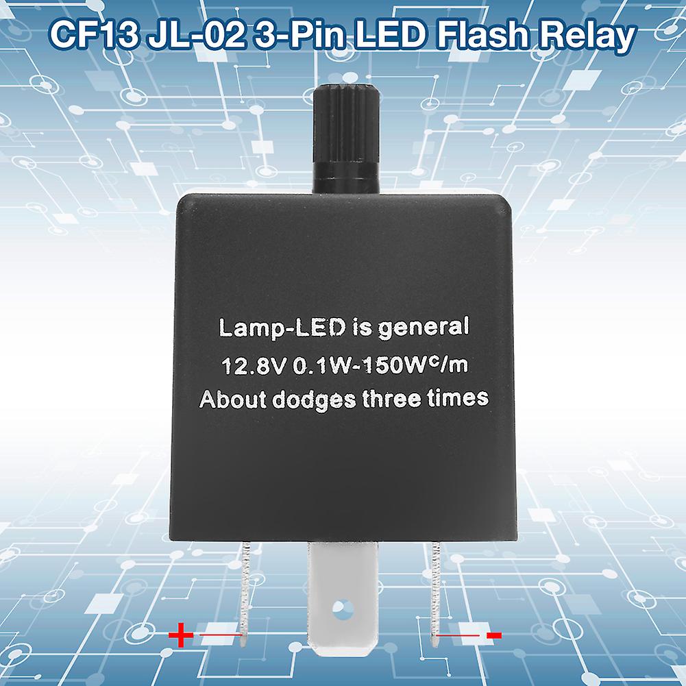 Cf13 Jl-02 3-pin Adjustable Led Flasher Flash Relay For Turn Signal Light Hyper Flash Fix