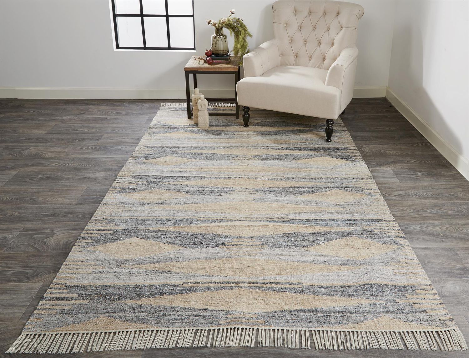 Elstow Hand Woven Latte Tan and Gray Rug by BD Fine