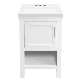 Glacier Bay Spa 18.5 in. W x 16.2 in. D x 33.8 in. H Freestanding Bath Vanity in White with White Cultured Marble Top PPSPAWHT18