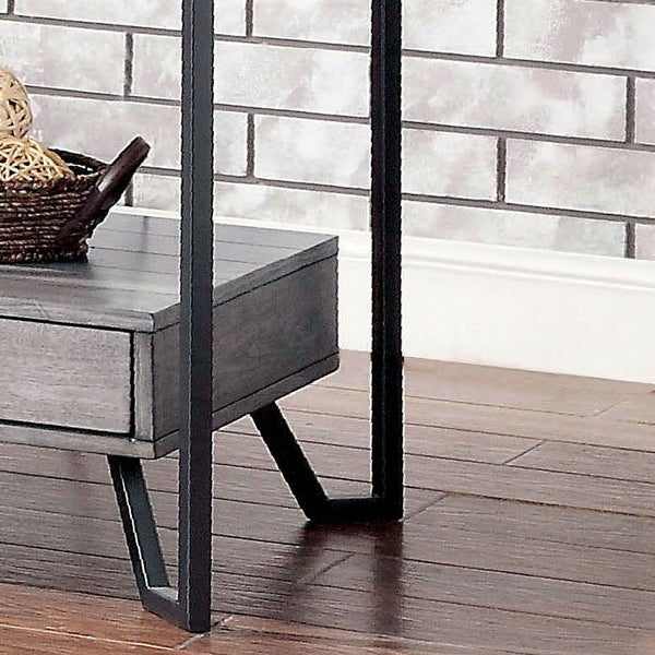 Furniture of America Korz Urban Grey 24-inch 1-shelf Side Table