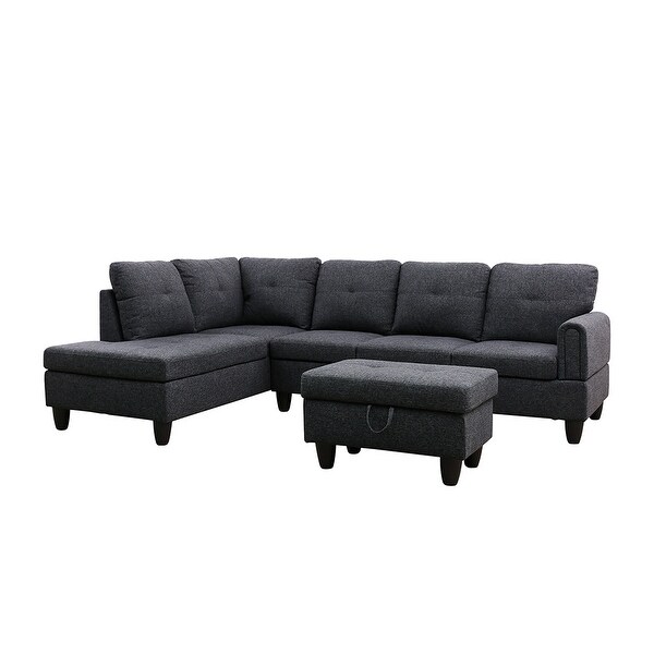 3PC Left Facing Sectional with ottoman