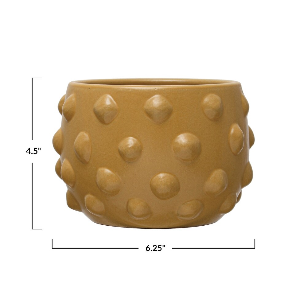 Terra cotta Planter with Raised Dots and Matte Finish   6.3\