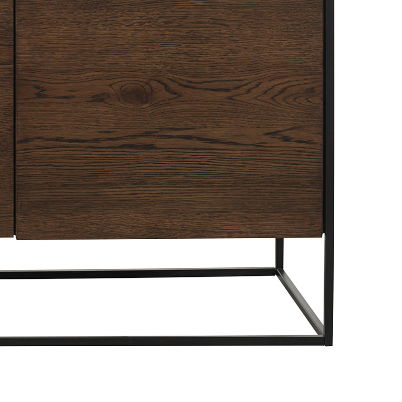 RIVOLI TV Entertainment Unit 1.55M -  Smoked Oak / Black