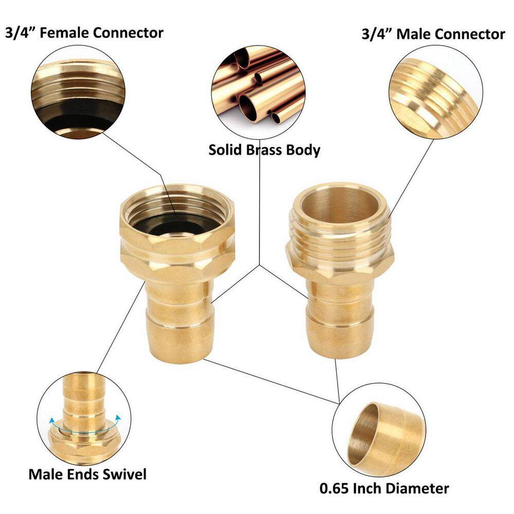 Dyiom Mender Female and Male Hose Connector for 58 in. and 34 in. Hose (4-Set) B0878CVJQX