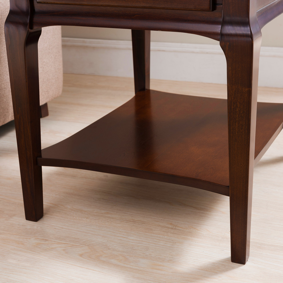 Leick Home Stratus Drawer End Table in Heartwood Cherry   Transitional   Side Tables And End Tables   by Homesquare  Houzz