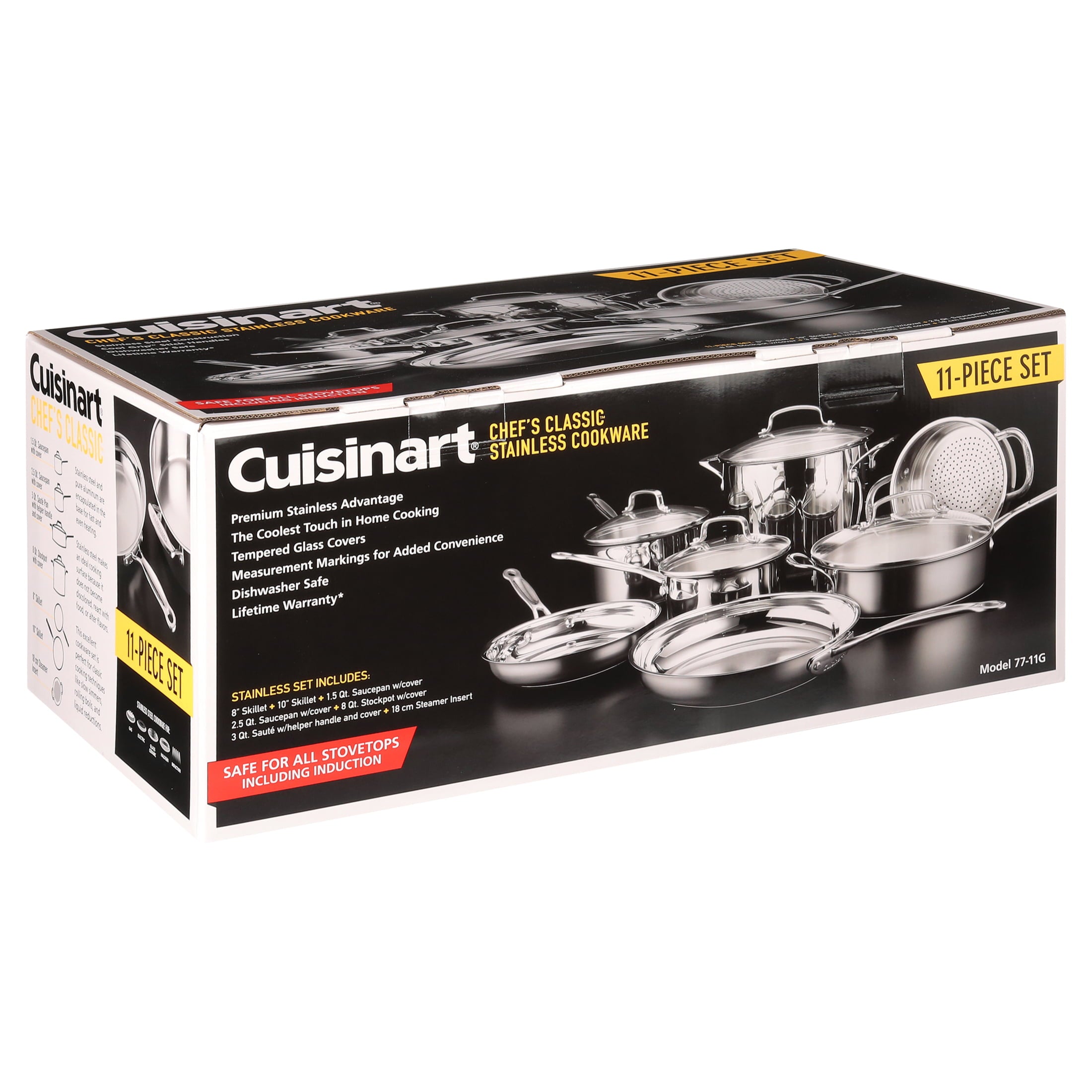 Cuisinart Chef's Classic Stainless Steel 11 Piece Cookware Set (77-11G)